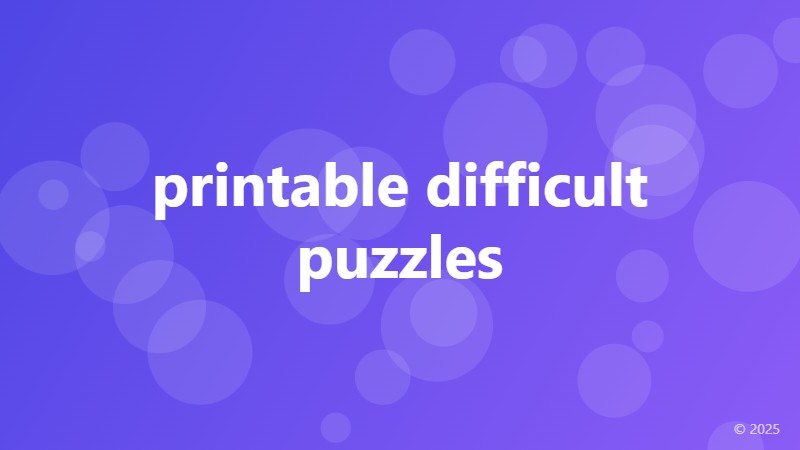 printable difficult puzzles
