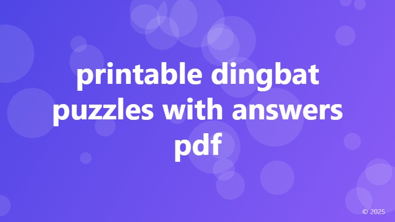 printable dingbat puzzles with answers pdf