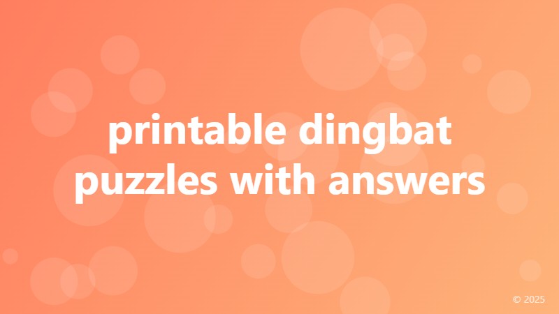 printable dingbat puzzles with answers