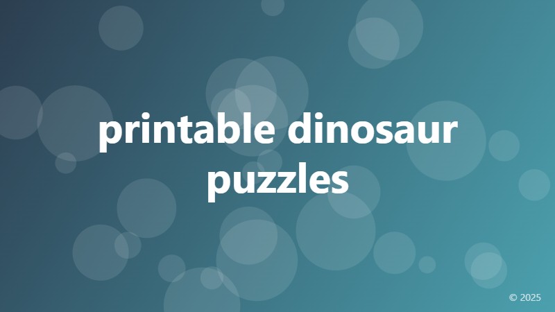 printable dinosaur puzzles