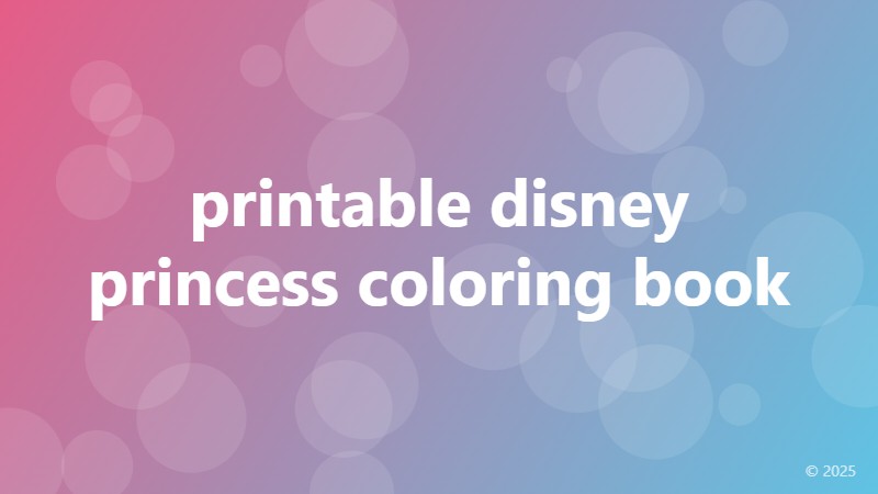 printable disney princess coloring book