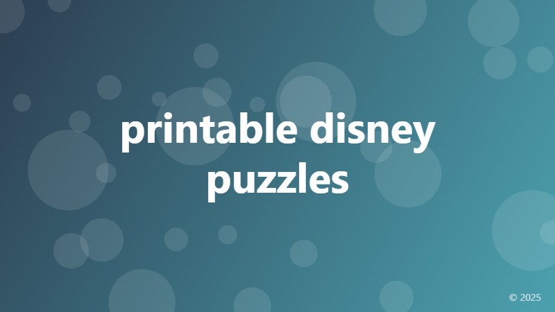printable disney puzzles