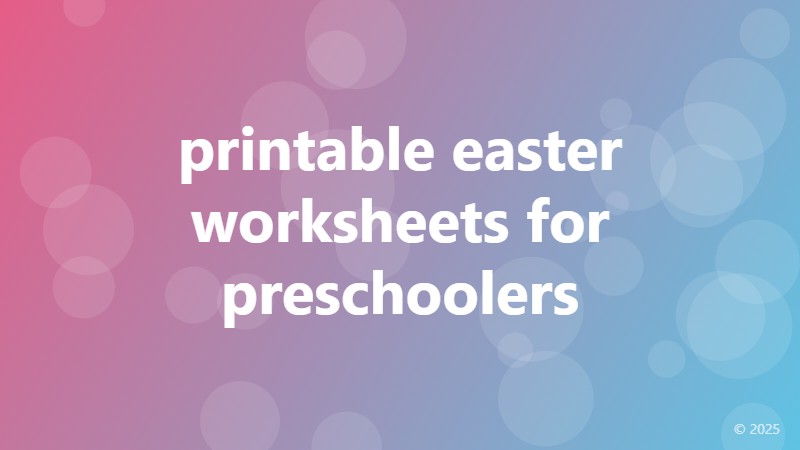 printable easter worksheets for preschoolers