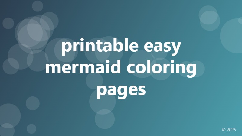 printable easy mermaid coloring pages