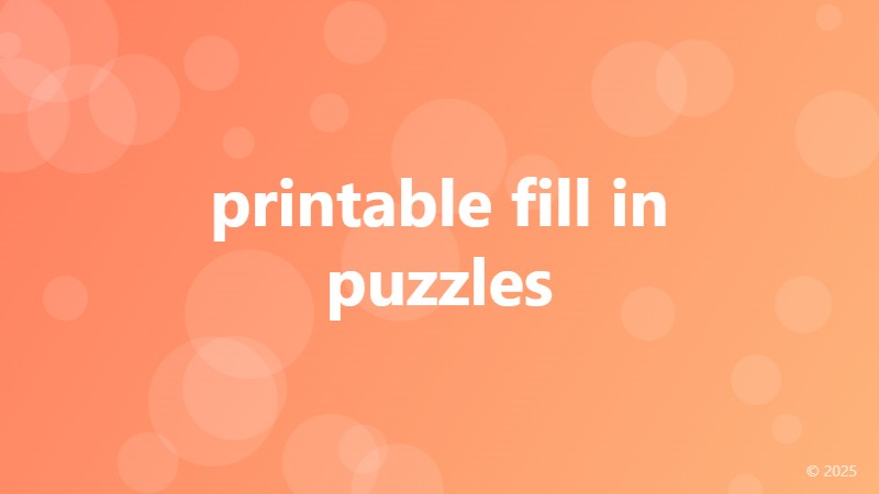 printable fill in puzzles