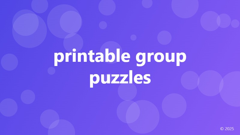 printable group puzzles