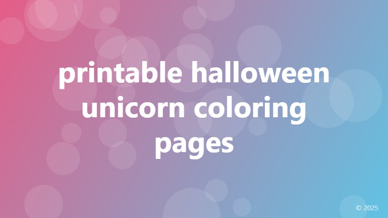 printable halloween unicorn coloring pages