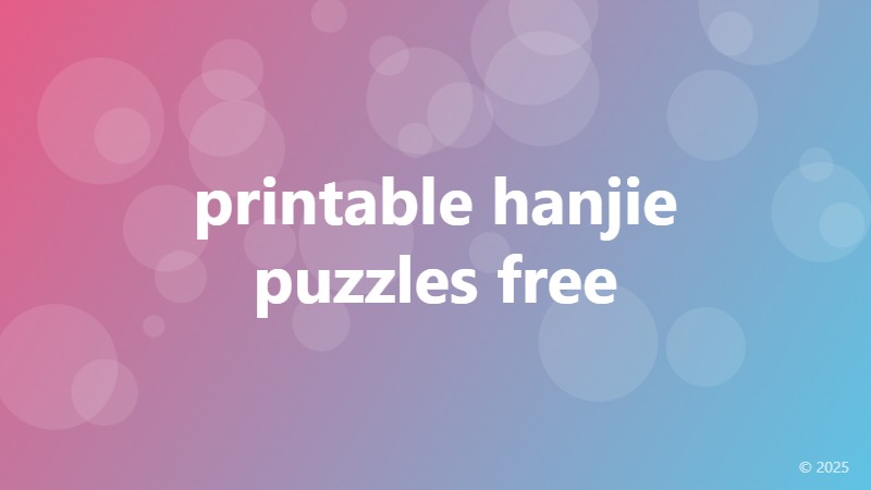 printable hanjie puzzles free
