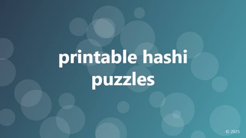 printable hashi puzzles