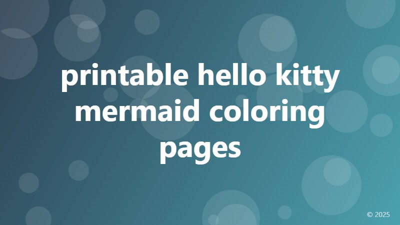 printable hello kitty mermaid coloring pages