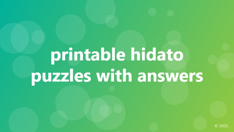 printable hidato puzzles with answers