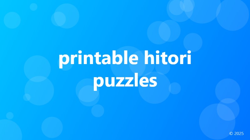 printable hitori puzzles