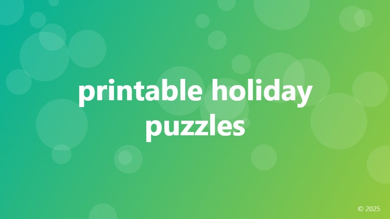 printable holiday puzzles