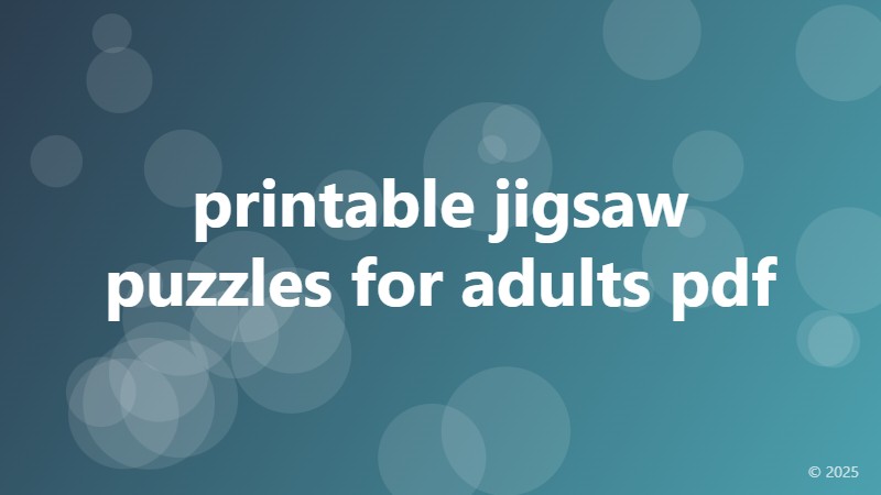 printable jigsaw puzzles for adults pdf