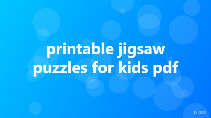 printable jigsaw puzzles for kids pdf