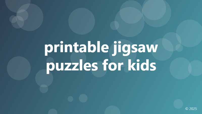 printable jigsaw puzzles for kids