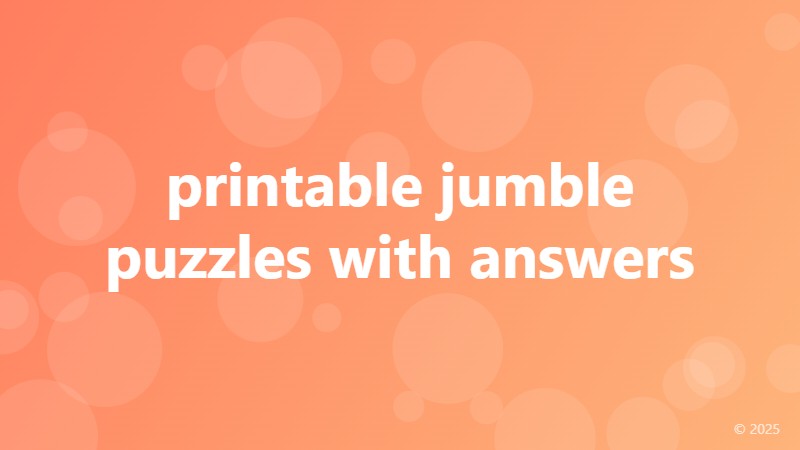 printable jumble puzzles with answers