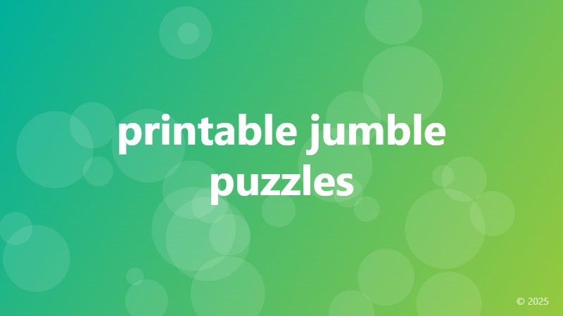 printable jumble puzzles