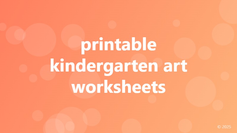 printable kindergarten art worksheets