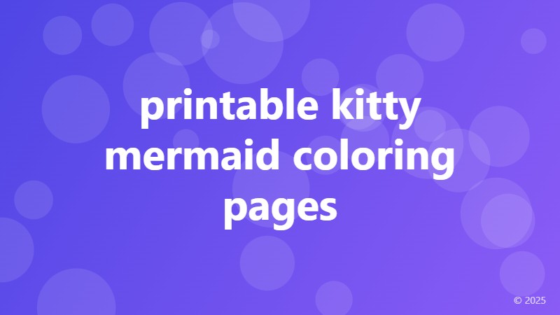 printable kitty mermaid coloring pages