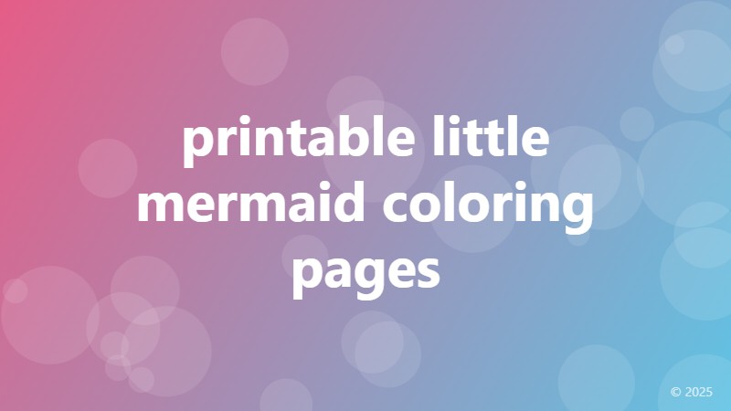 printable little mermaid coloring pages