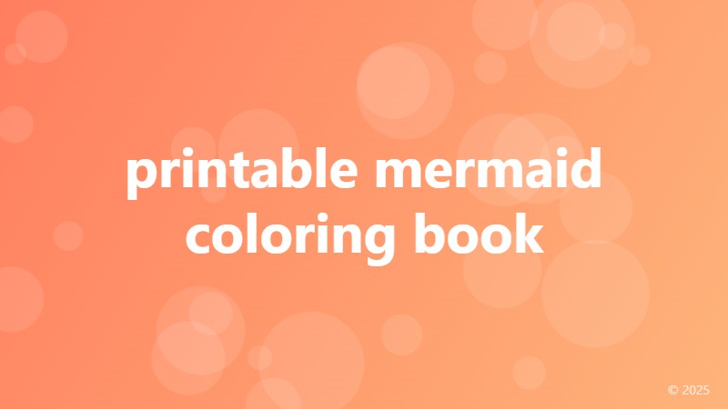 printable mermaid coloring book