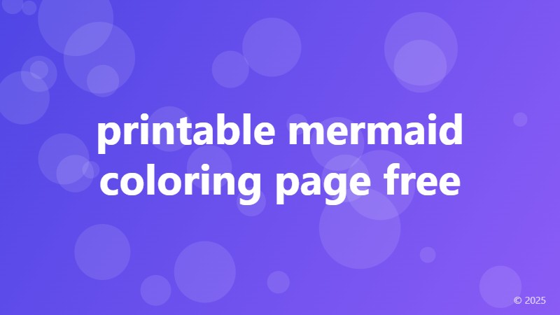 printable mermaid coloring page free