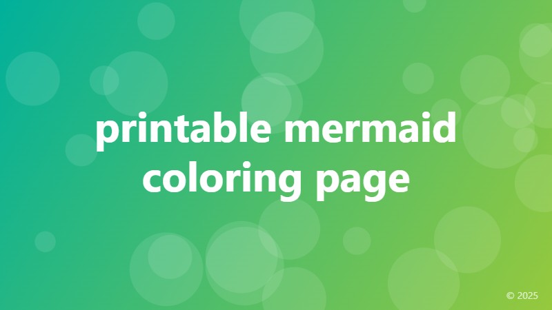 printable mermaid coloring page