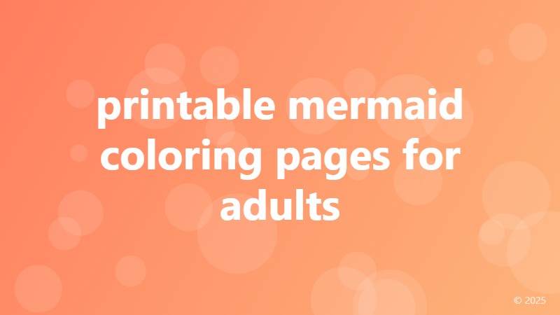 printable mermaid coloring pages for adults