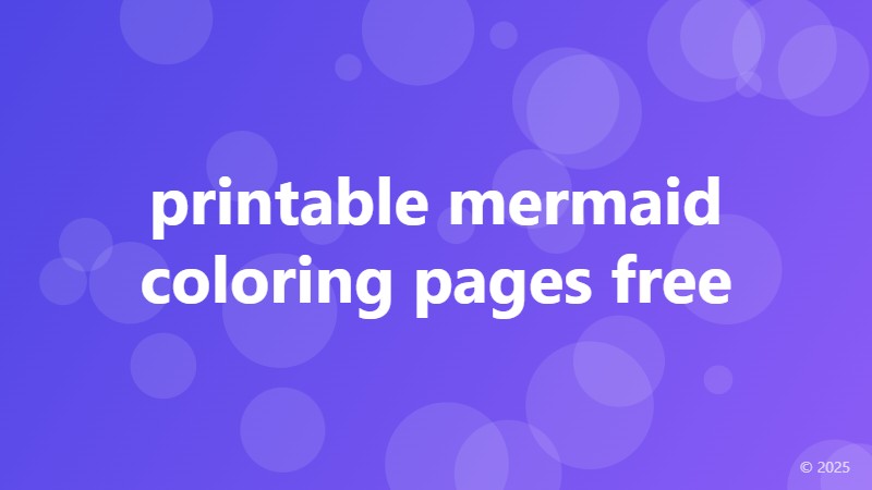 printable mermaid coloring pages free