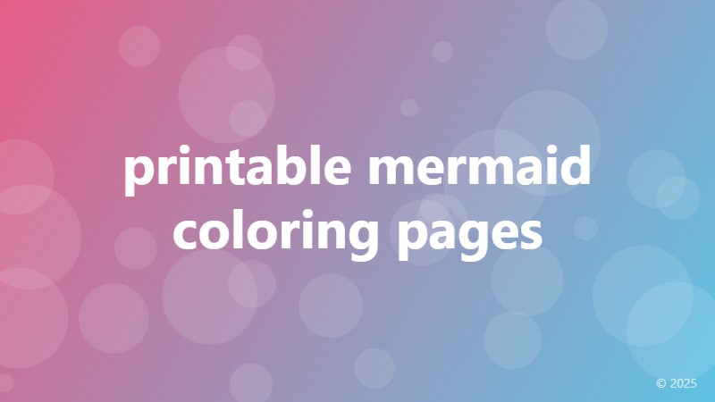 printable mermaid coloring pages