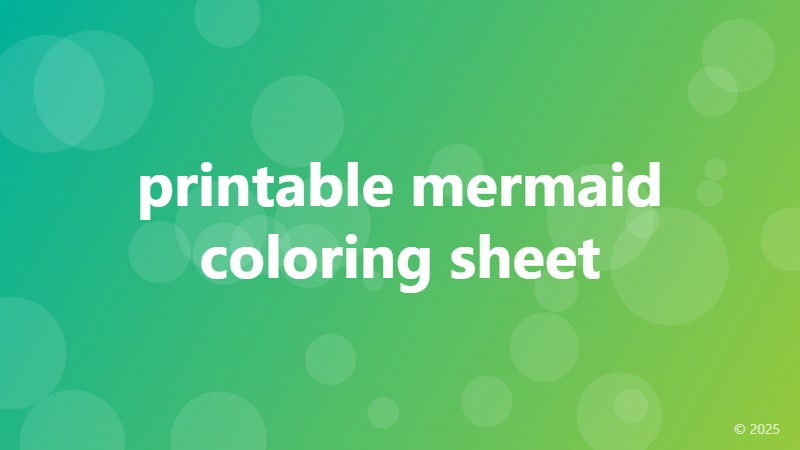 printable mermaid coloring sheet
