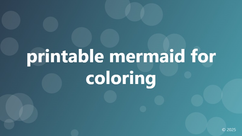 printable mermaid for coloring