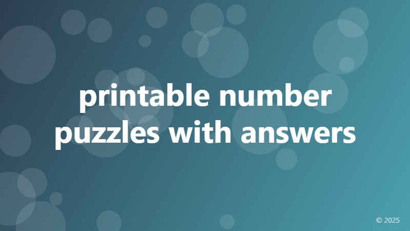 printable number puzzles with answers