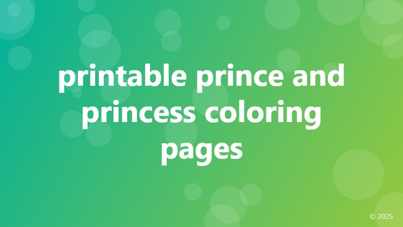 printable prince and princess coloring pages
