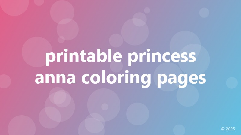 printable princess anna coloring pages
