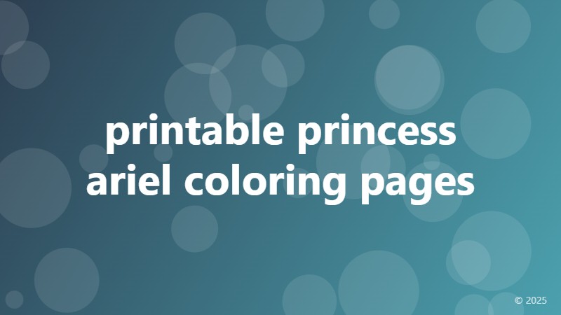 printable princess ariel coloring pages