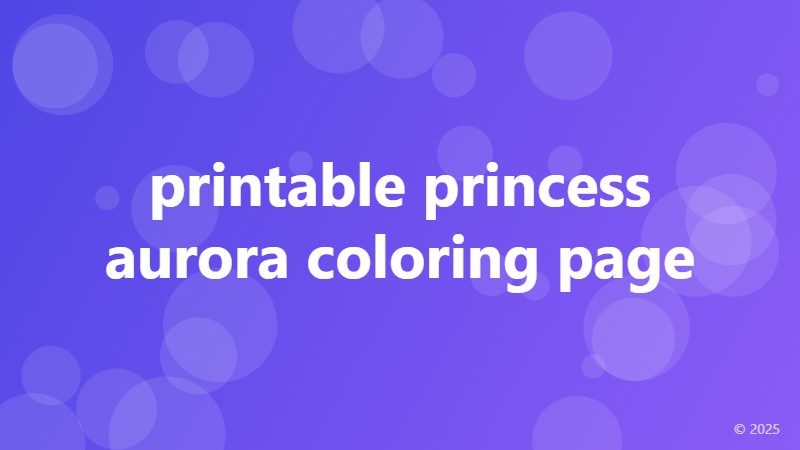 printable princess aurora coloring page