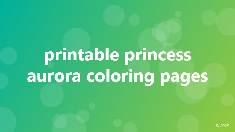 printable princess aurora coloring pages
