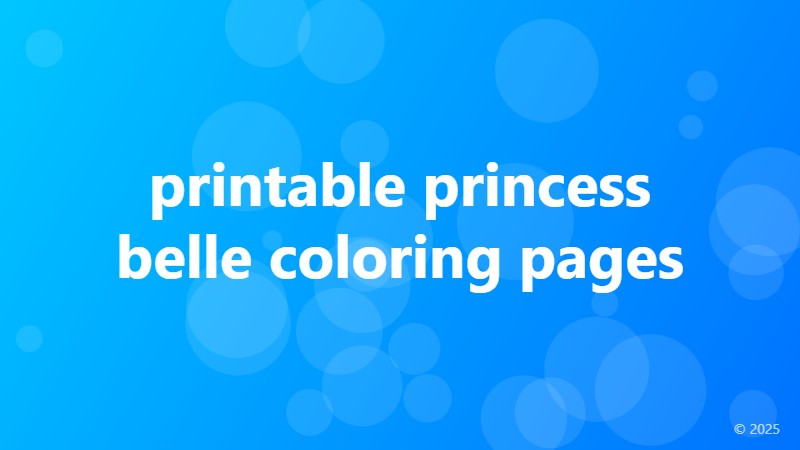 printable princess belle coloring pages