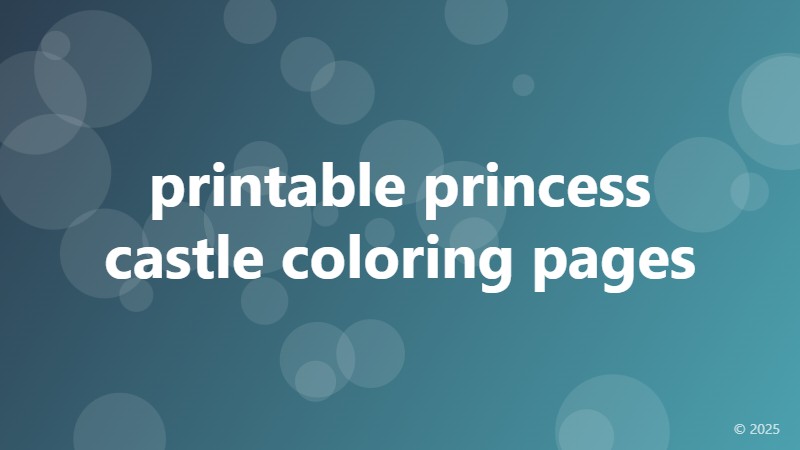printable princess castle coloring pages