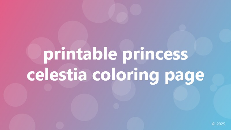 printable princess celestia coloring page