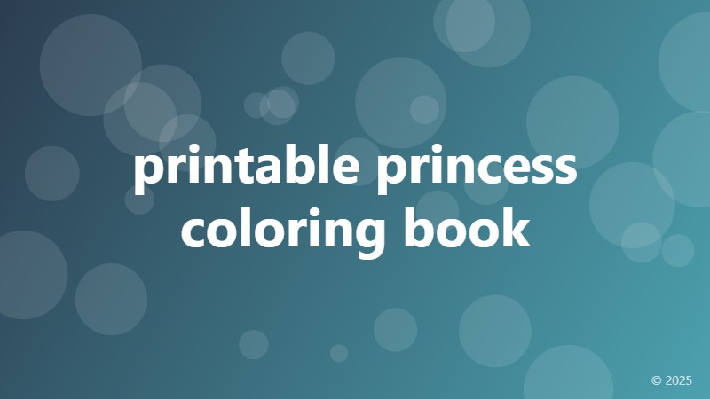 printable princess coloring book