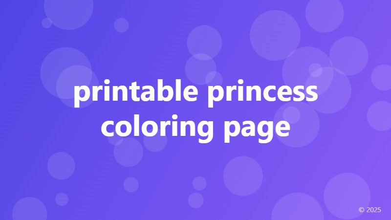 printable princess coloring page