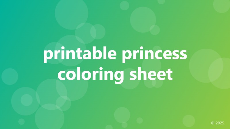 printable princess coloring sheet