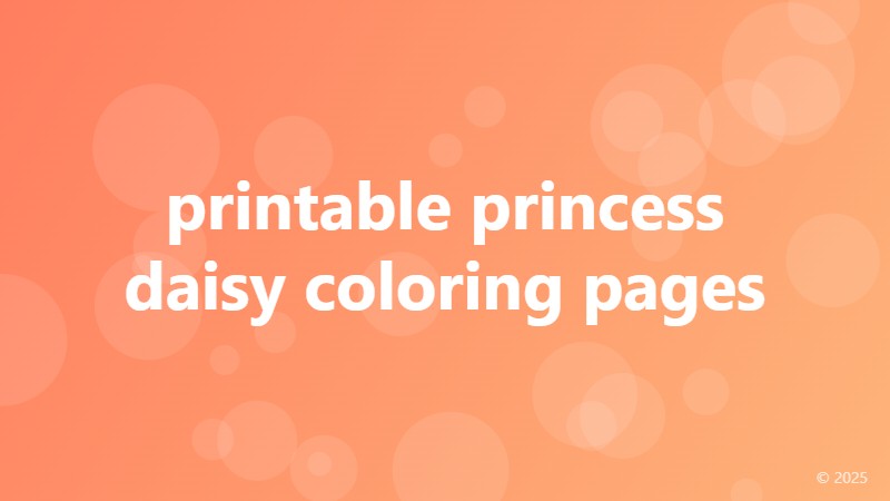 printable princess daisy coloring pages