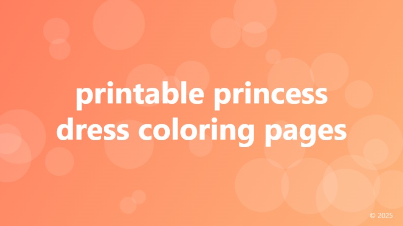 printable princess dress coloring pages