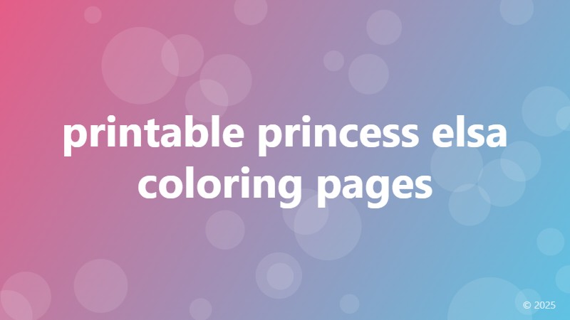 printable princess elsa coloring pages