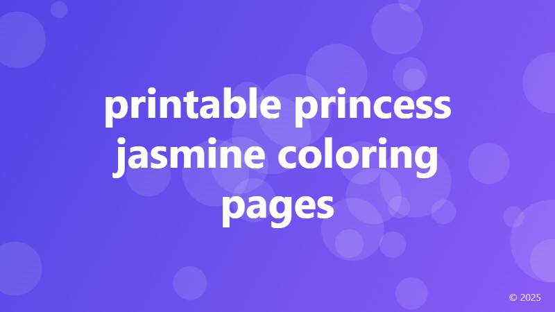 printable princess jasmine coloring pages