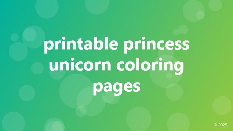 printable princess unicorn coloring pages